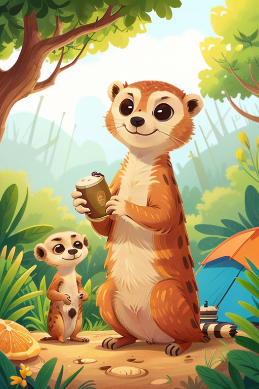 03805-313220802-a Meerkat is camping, kid, Savannah.png